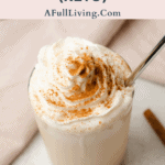 cinnamon roll protein shake keto friendly graphic with text