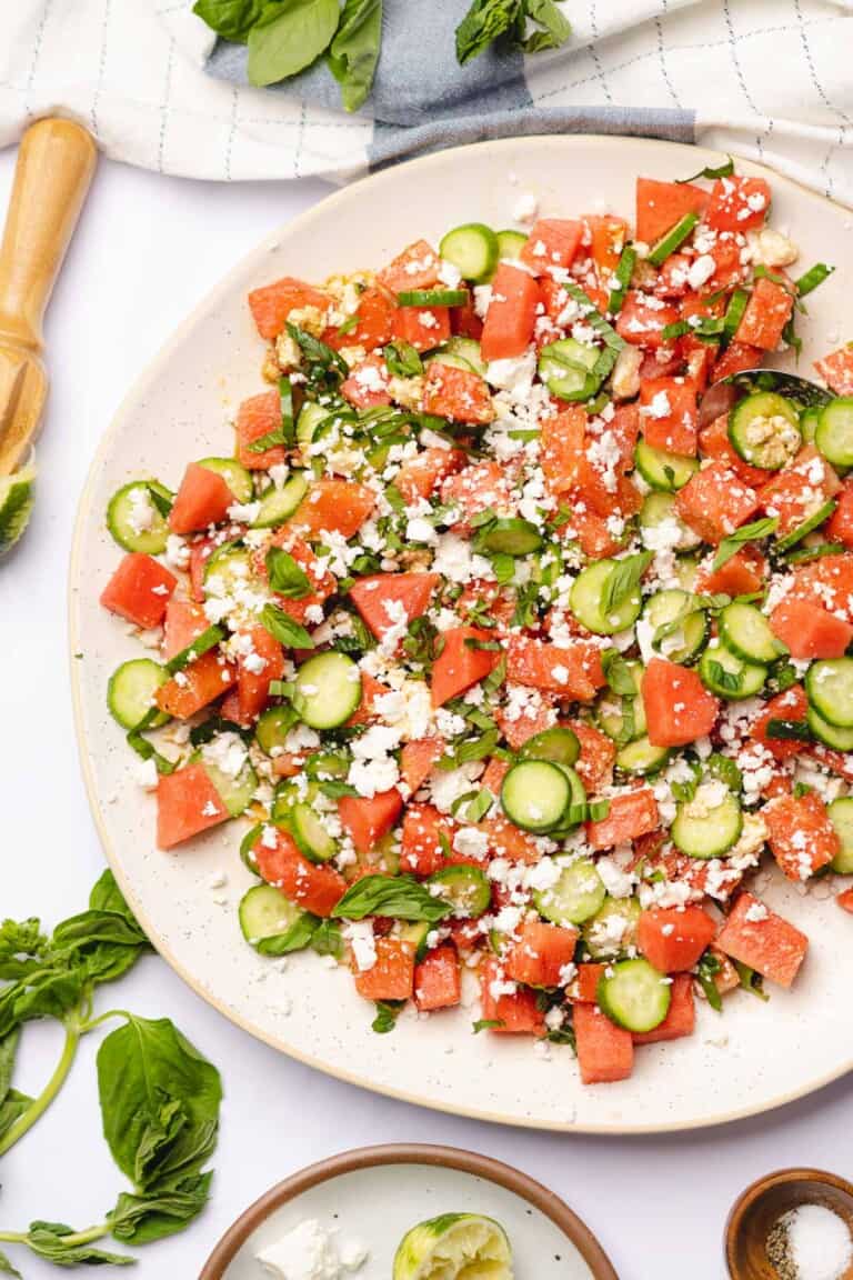 Watermelon Cucumber Salad with Feta - A Full Living