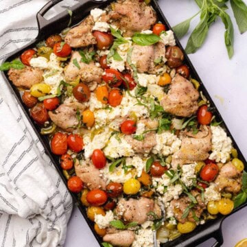 baked chicken feta sheet pan dinner
