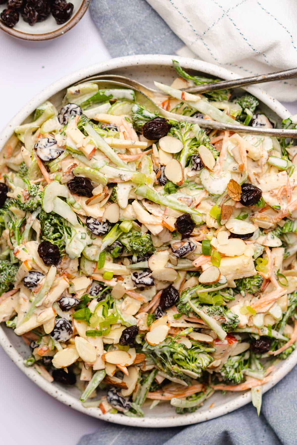 broccolini slaw with cherries and almonds