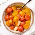 lovely bowl of cherry tomato confit with garlic
