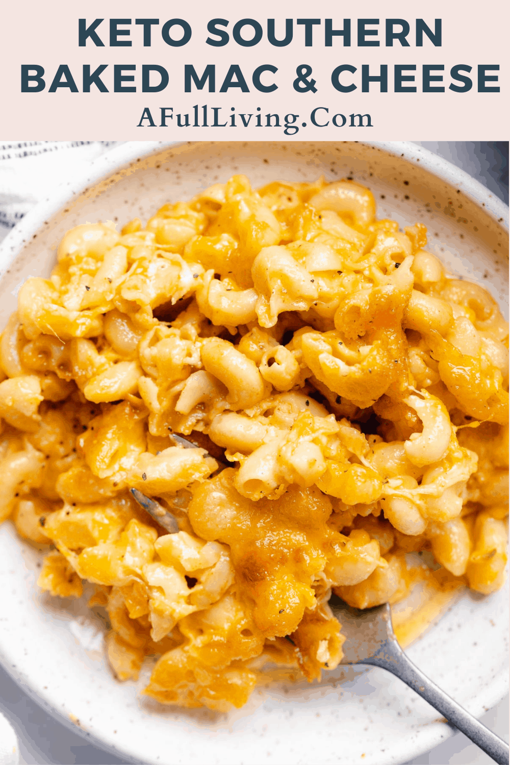 keto southern baked mac and cheese graphic with text
