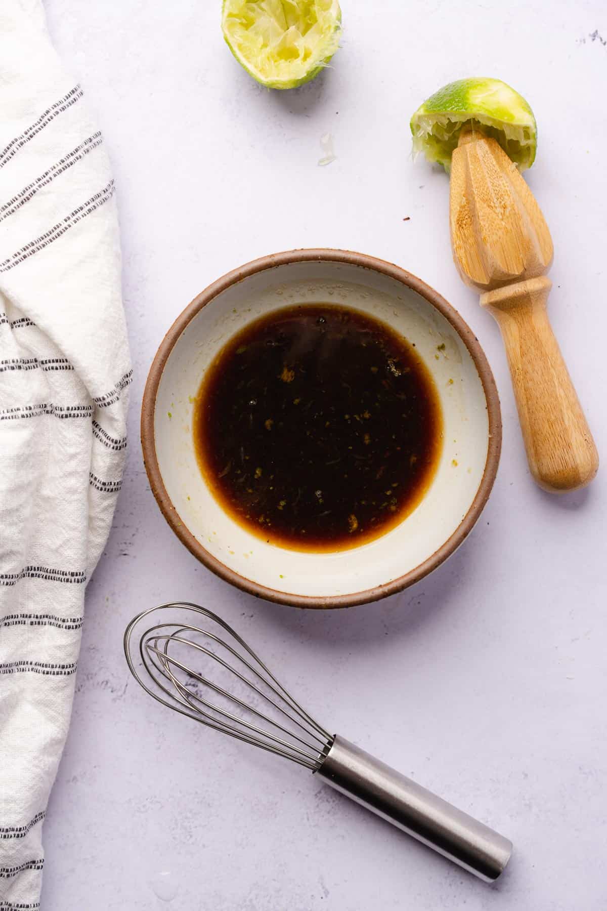 balsamic salad dressing with lime juice and zest