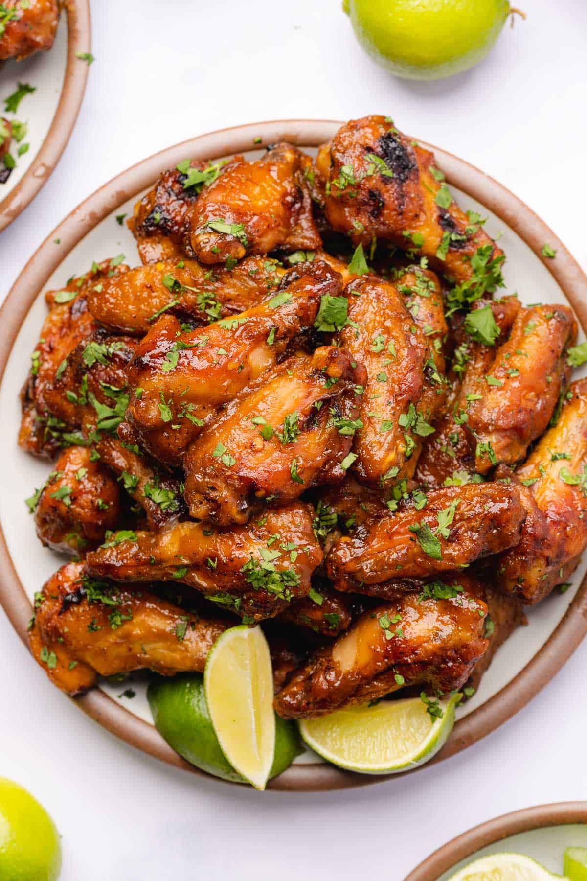 mango habanero chicken wings with cilantro and lime 