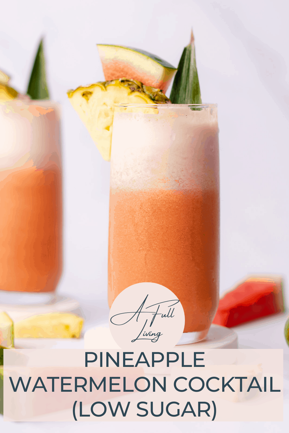 Pineapple Watermelon Cocktail with no sugar added