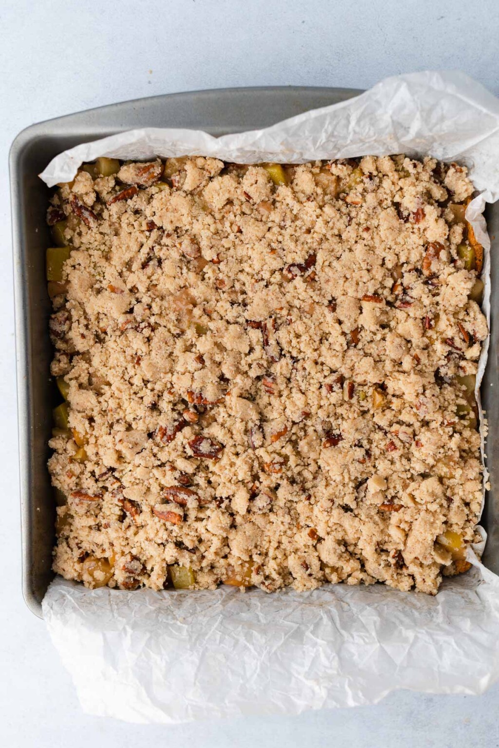 Keto Apple Crumble Bars with Pecans Gluten Free