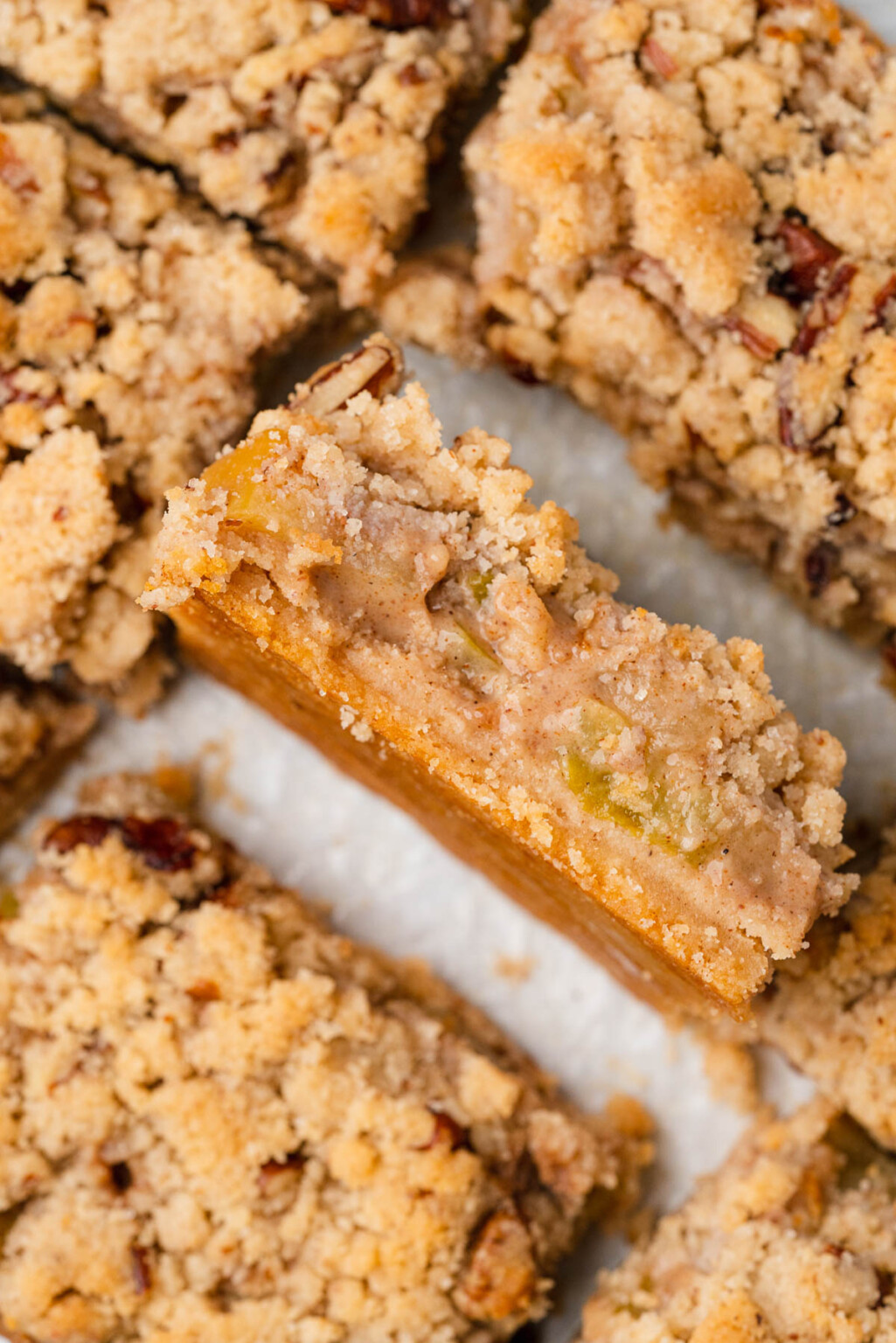 Keto Apple Crumble Bars with Pecans Gluten Free