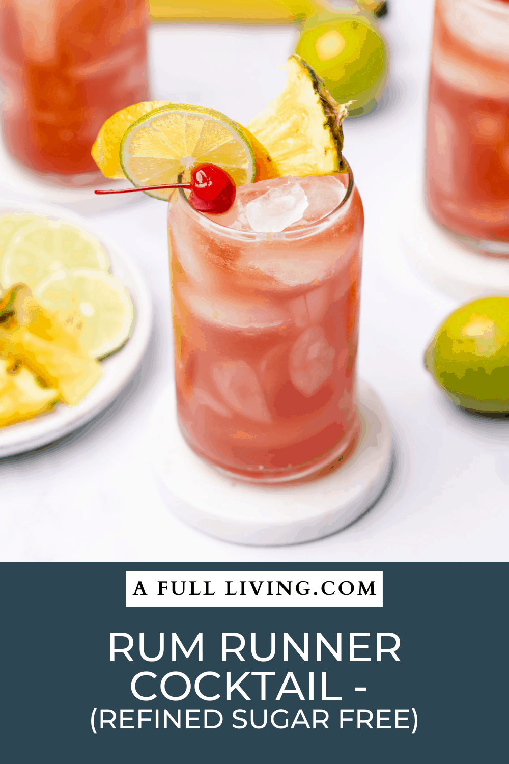 rum runners cocktail - refined sugar free