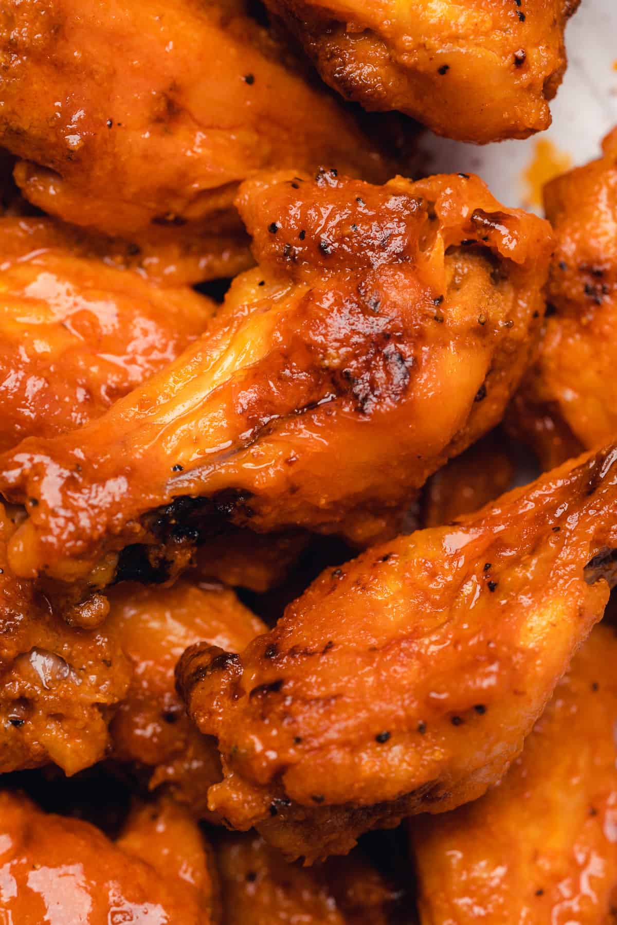 close up shot of crispy chicken wings
