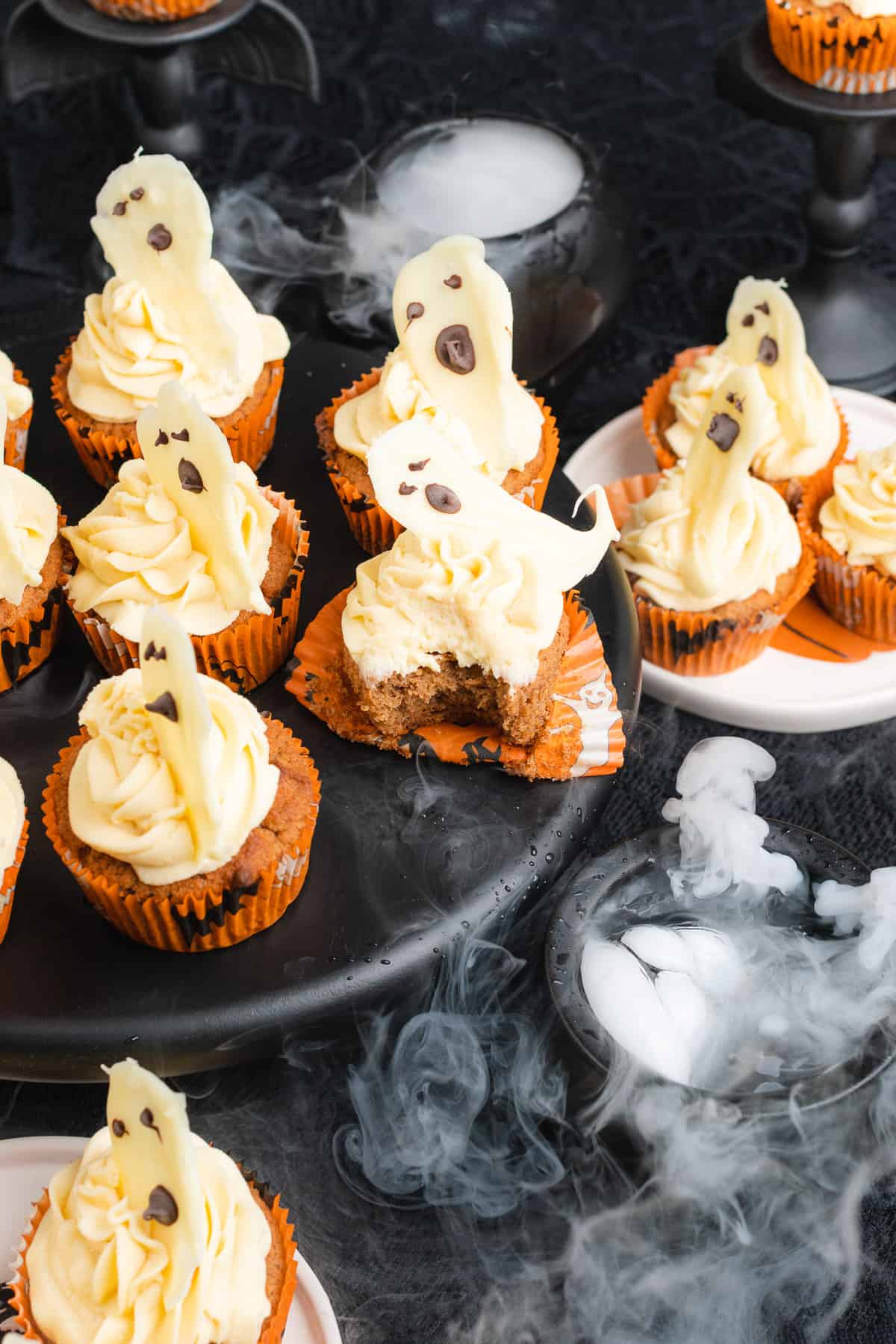 super cute and spooky keto ghost cupcakes
