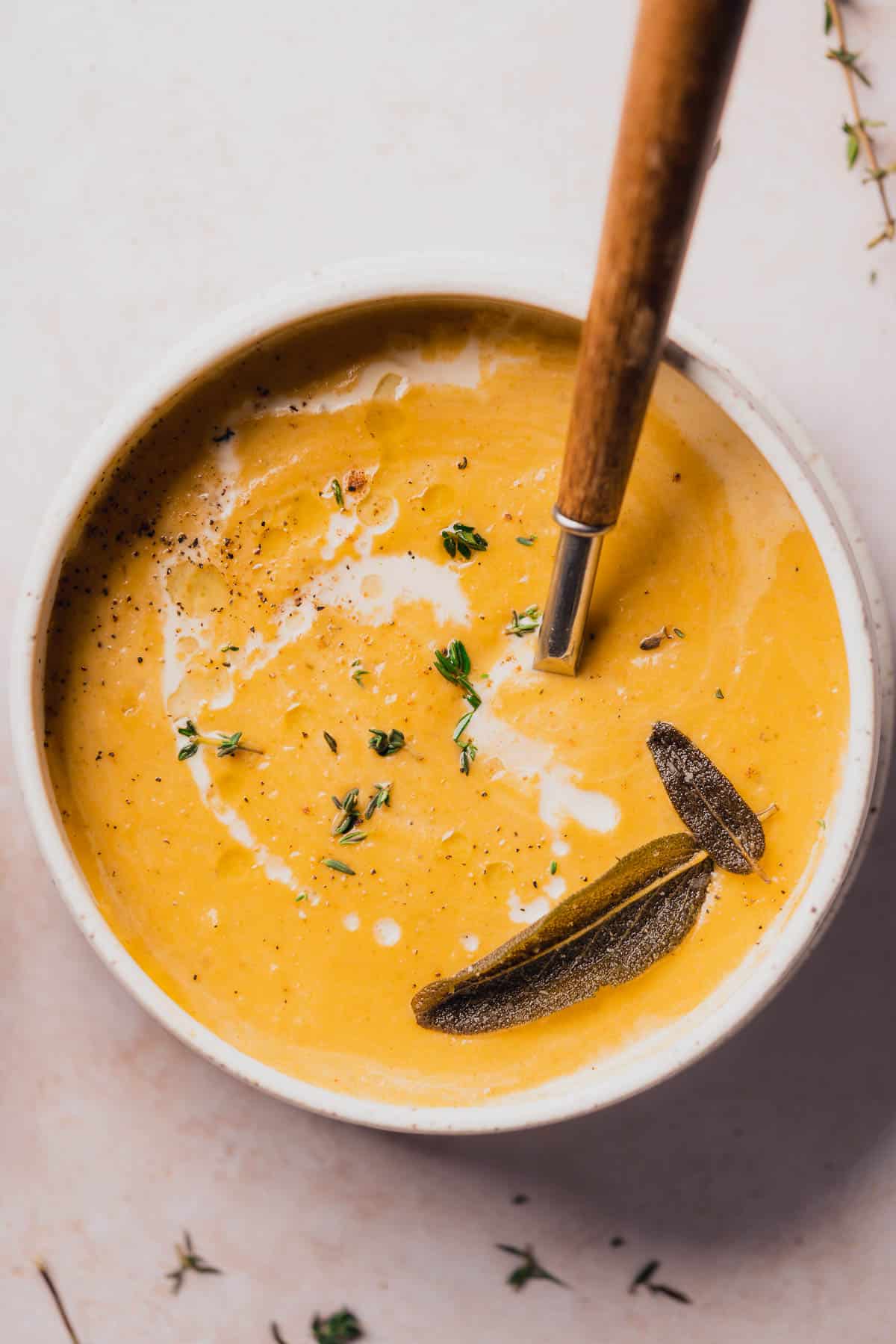 stunning keto butternut squash soup recipe with fried sage