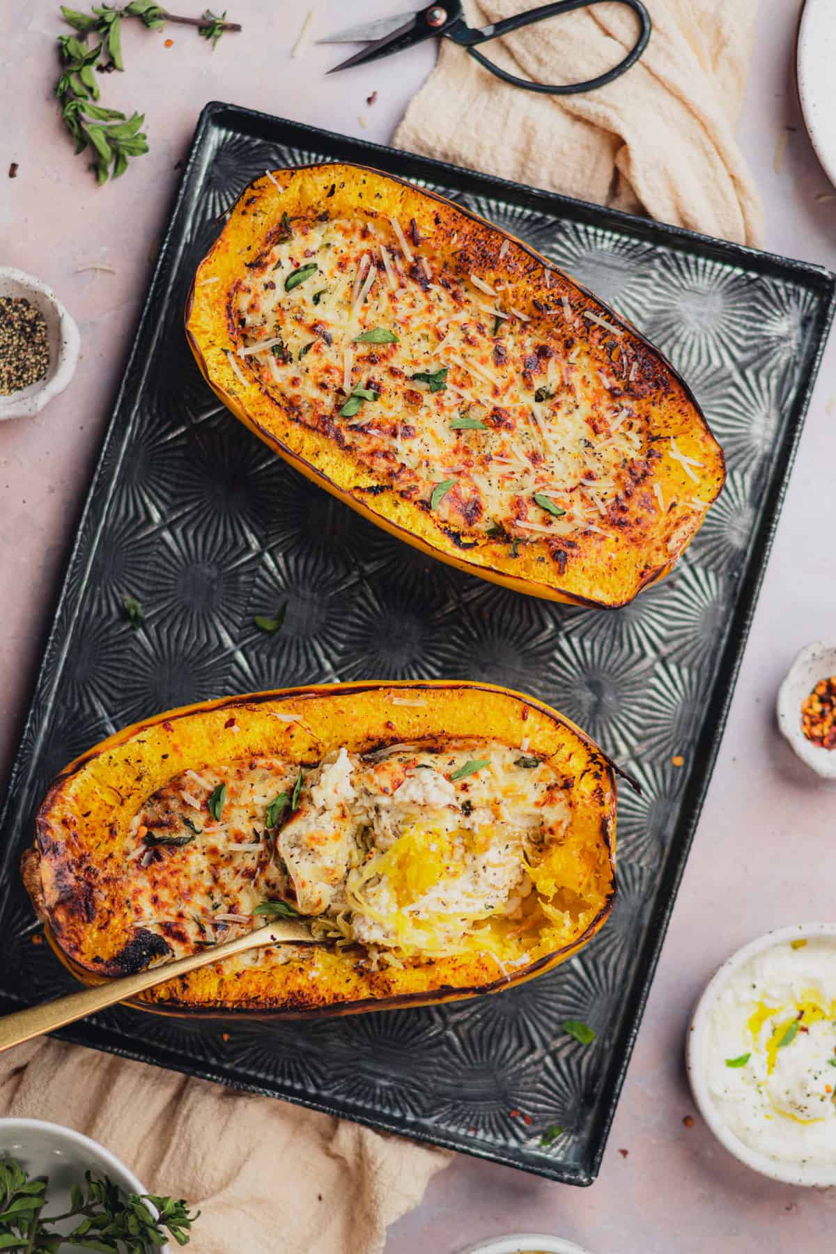 air fryer cheesy baked spaghetti squash