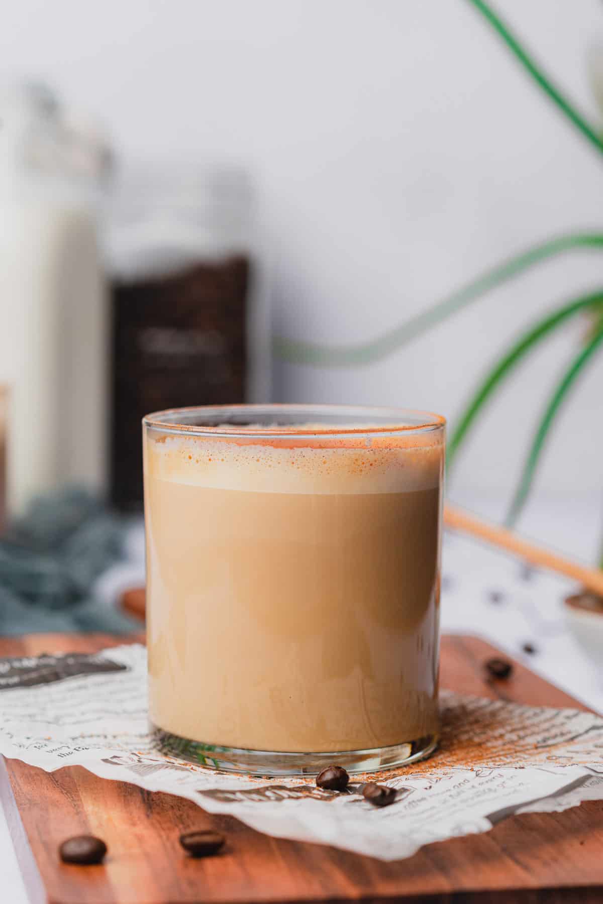 close up shot of a hot miel coffee drink