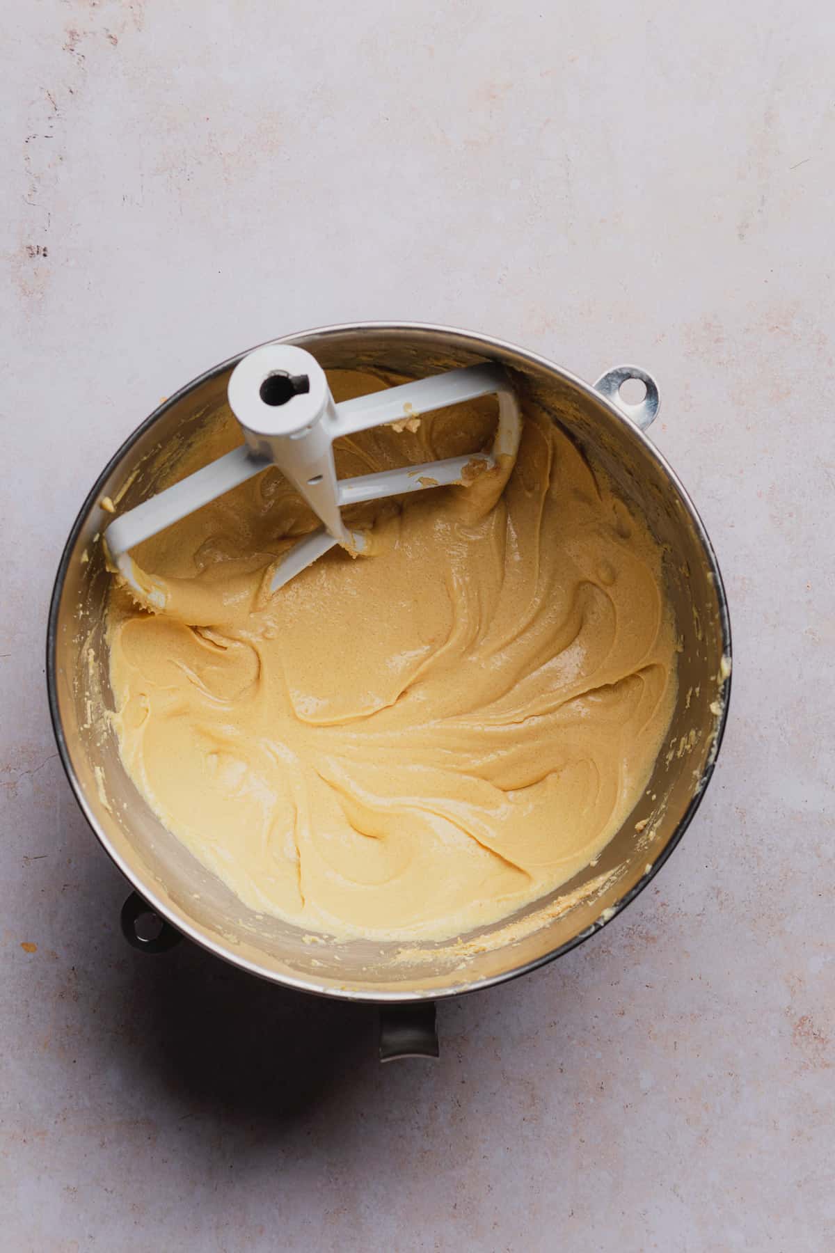 creamed well ingredients in a mixing bowl