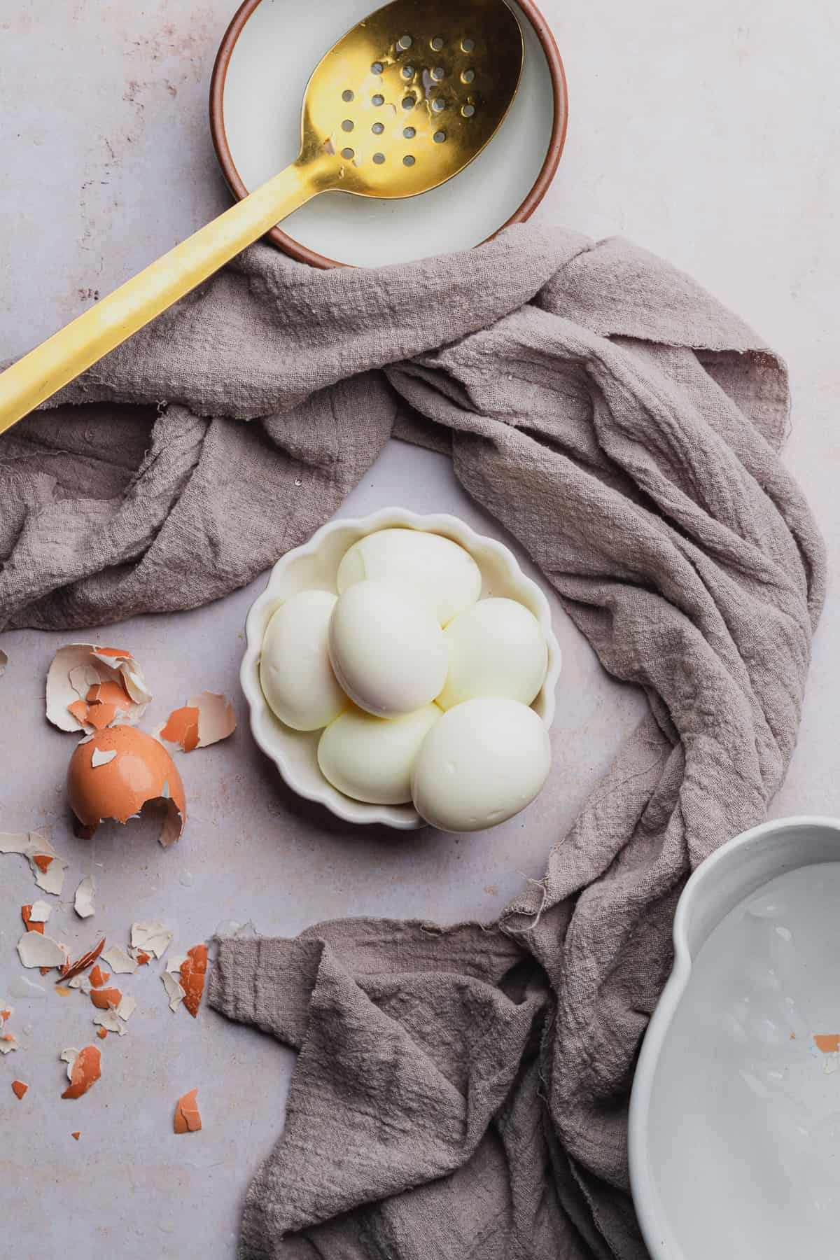 peeled soft boiled eggs