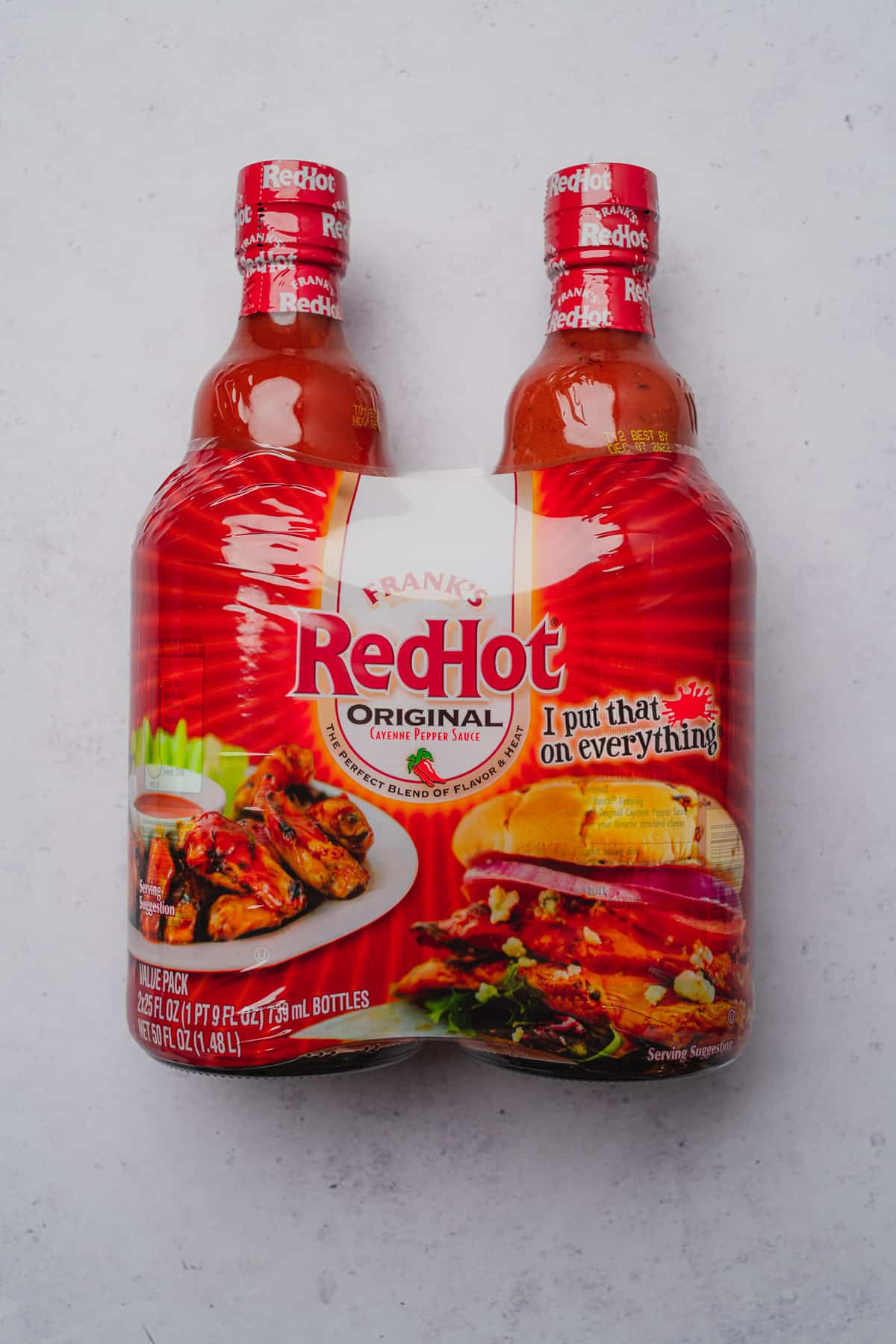 large containers of frank's red hot sauce from costco