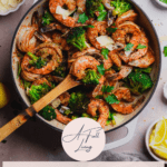keto shrimp and broccoli skillet