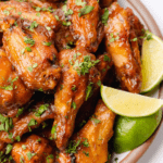 mango habanero chicken wings with cilantro and lime