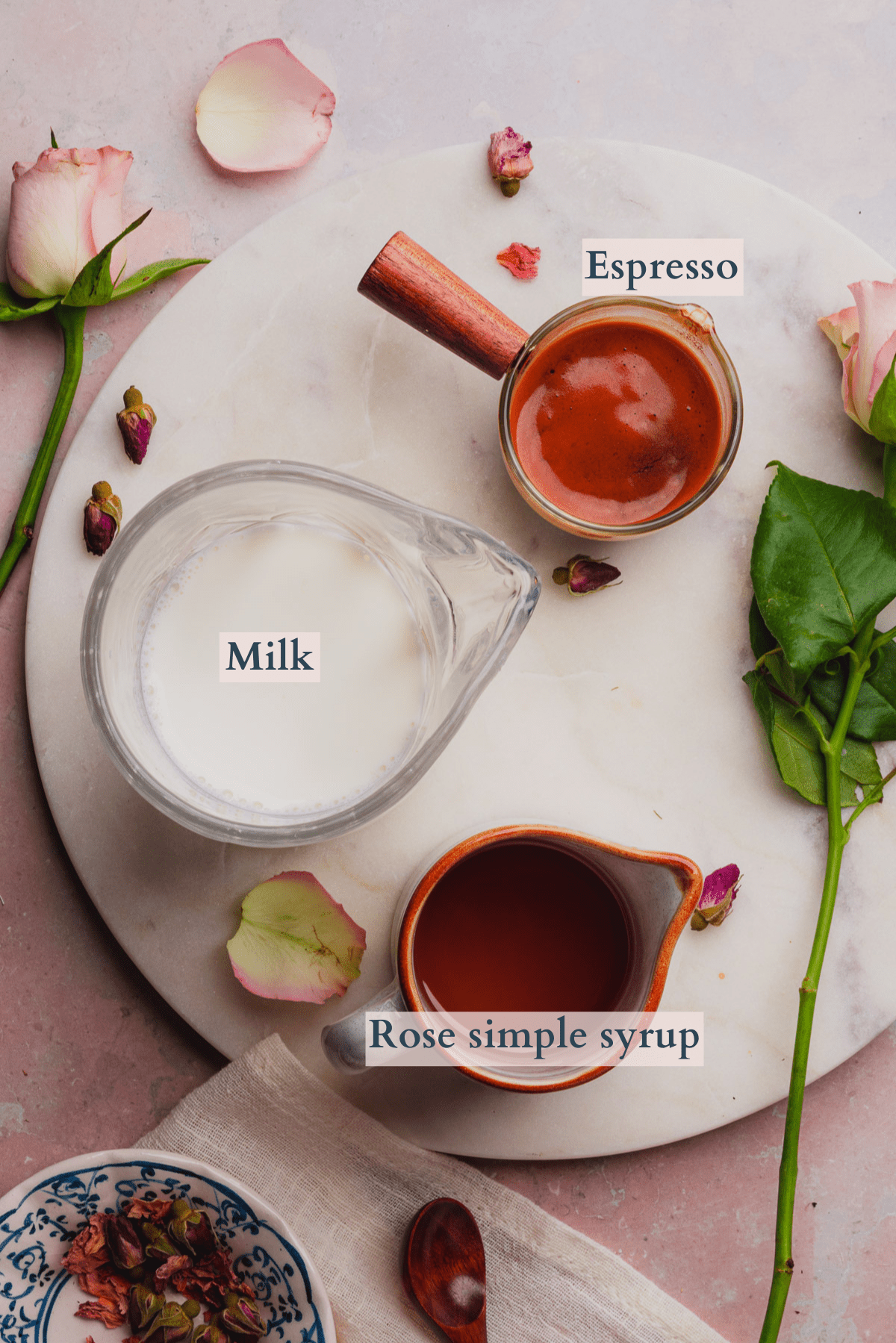 Rose Milk Tea with Homemade Rose Syrup (Rose Tea Latte) - Flavours Treat