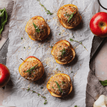savory baked pork sausage stuffed apples