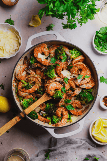 broccoli and shrimp skillet