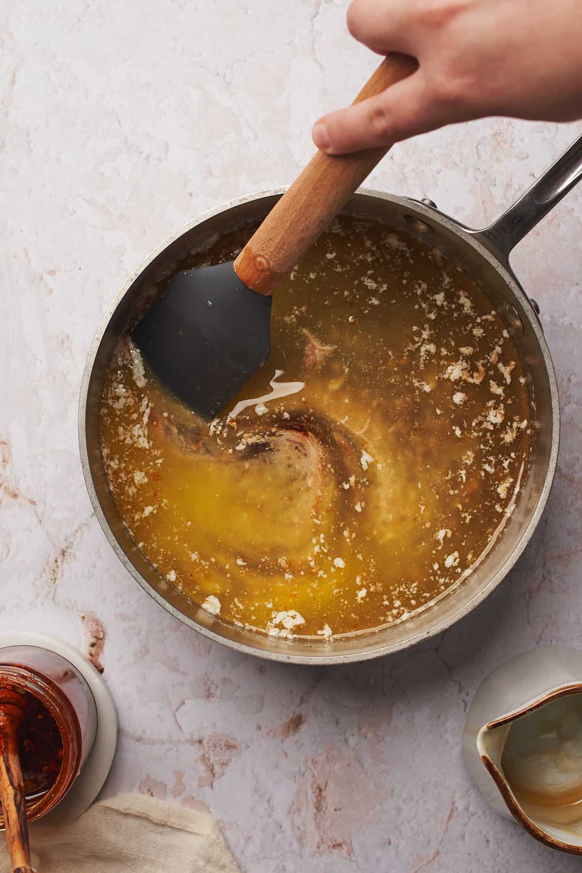 melted butter in a saucepan.