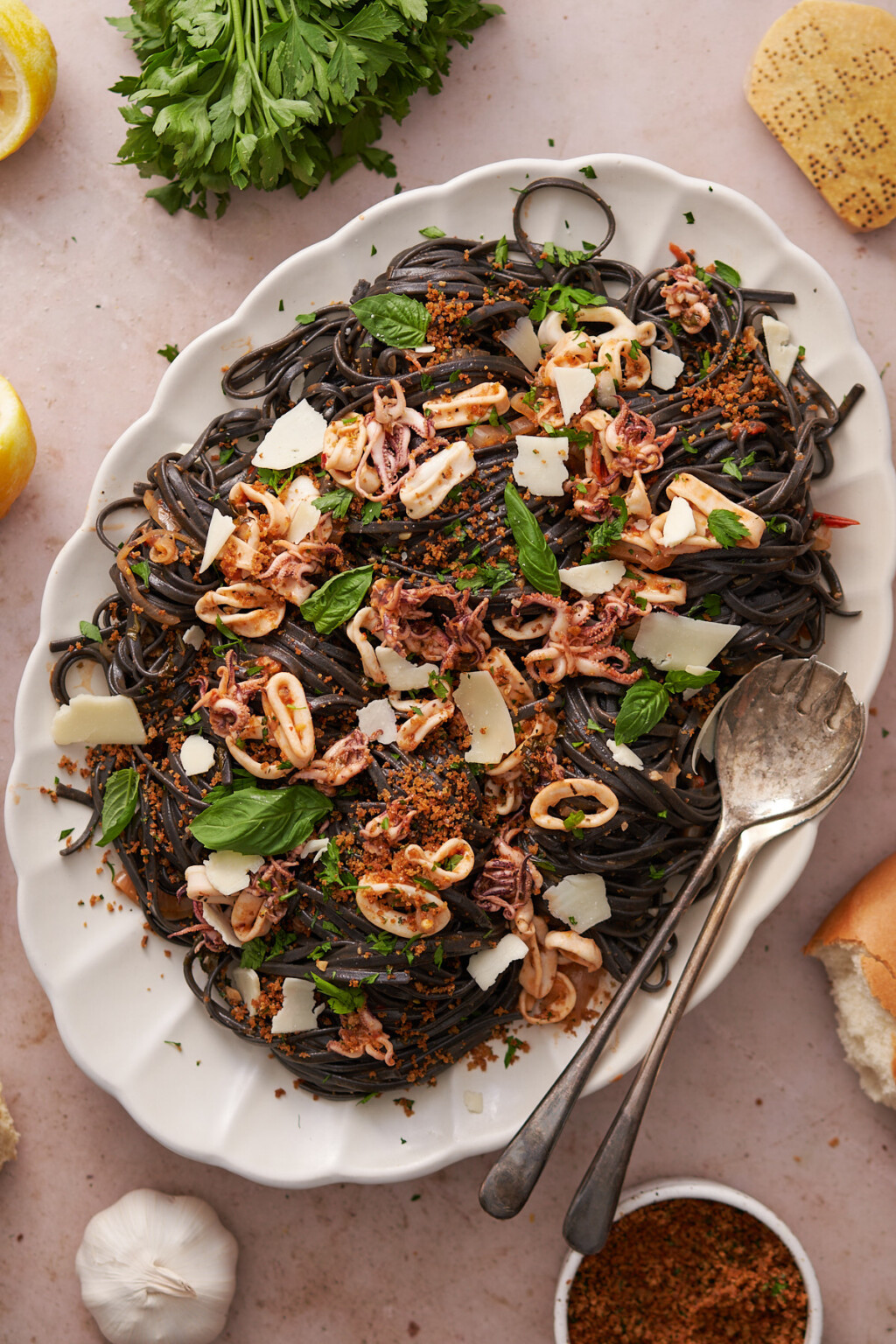 Squid Ink Pasta Recipe with Calamari - A Full Living