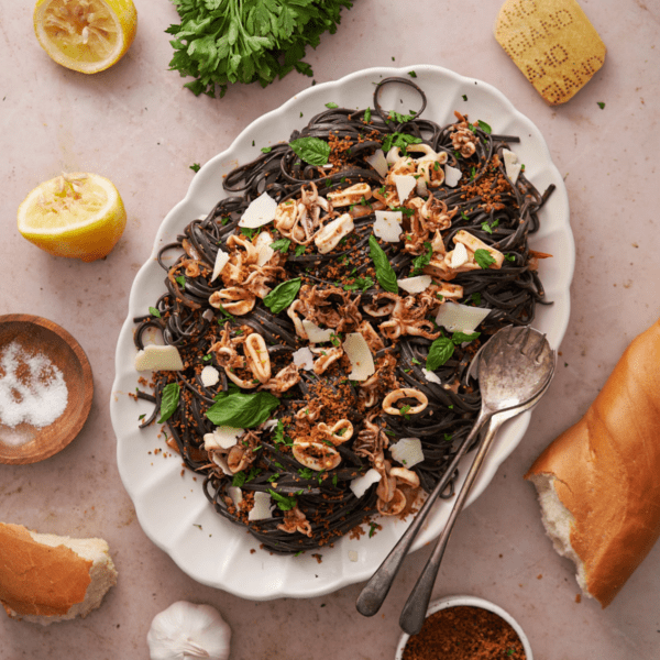 Squid Ink Pasta with Calamari A Full Living