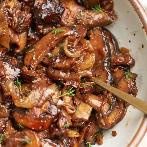 caramelized onions and mushrooms