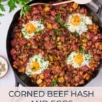 corned beef hash and eggs.