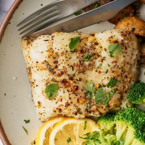 oven baked chilean sea bass.