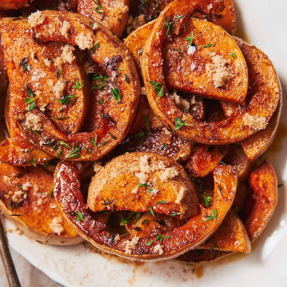 Roasted Butternut Squash with Brown Sugar.