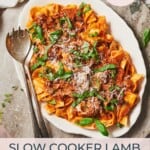 Slow cooker lamb ragu.