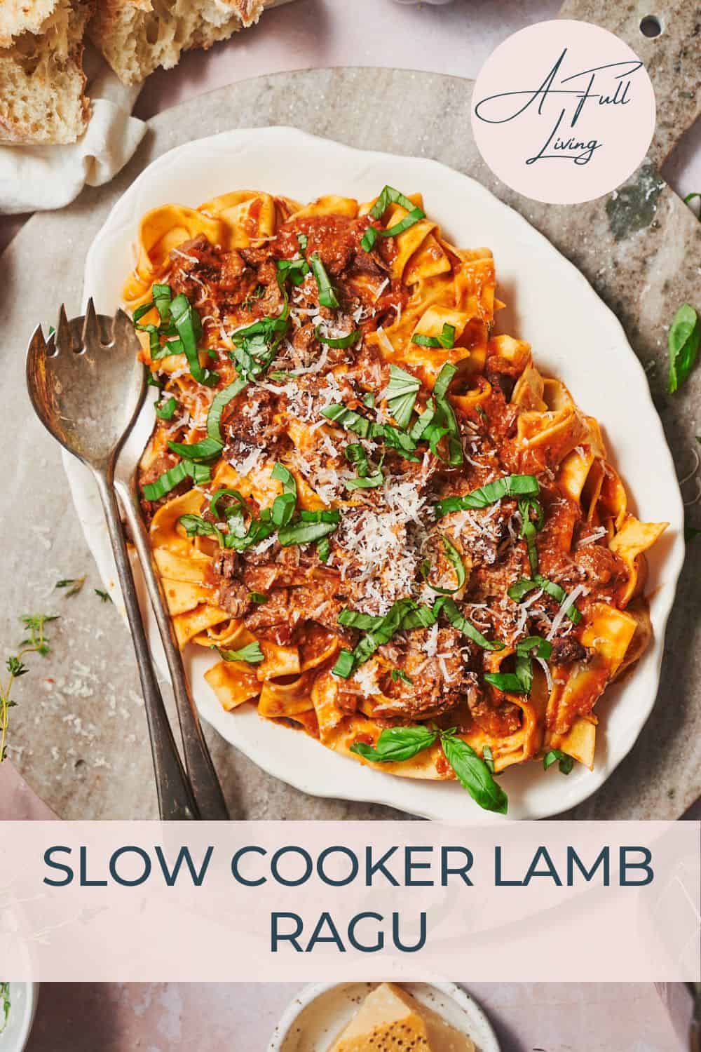 Slow cooker lamb ragu.