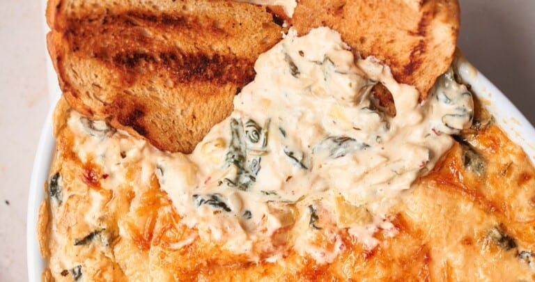 Baked spinach artichoke dip.