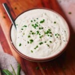 Creamy horseradish sauce.