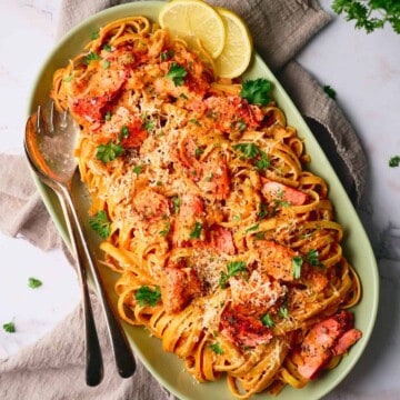 Cajun salmon pasta.