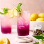 Butterfly pea tea lemonade.