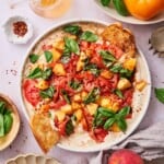 Whipped Cottage Cheese with Tomatoes and Peaches.