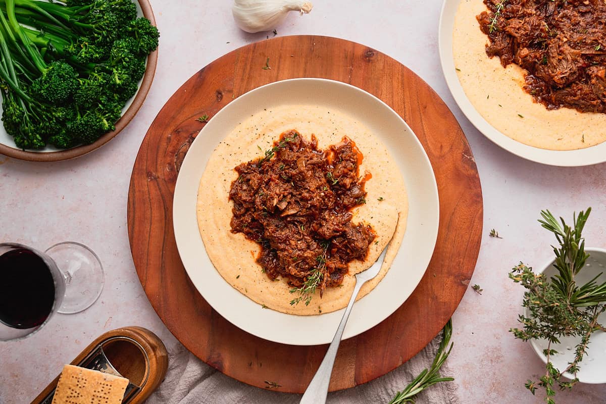 Beef Short Rib Ragu with Creamy Parmesan Polenta - A Full Living