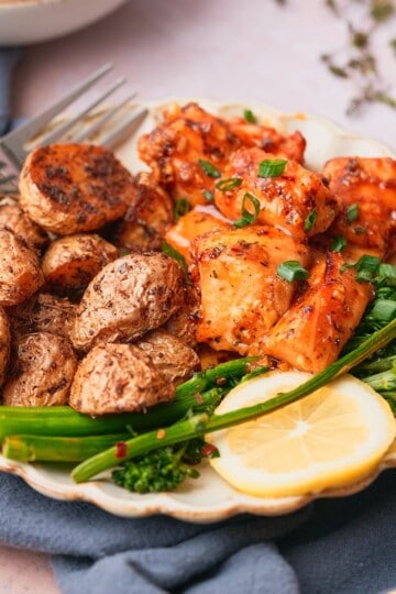 Sweet and Spicy Salmon Bites.