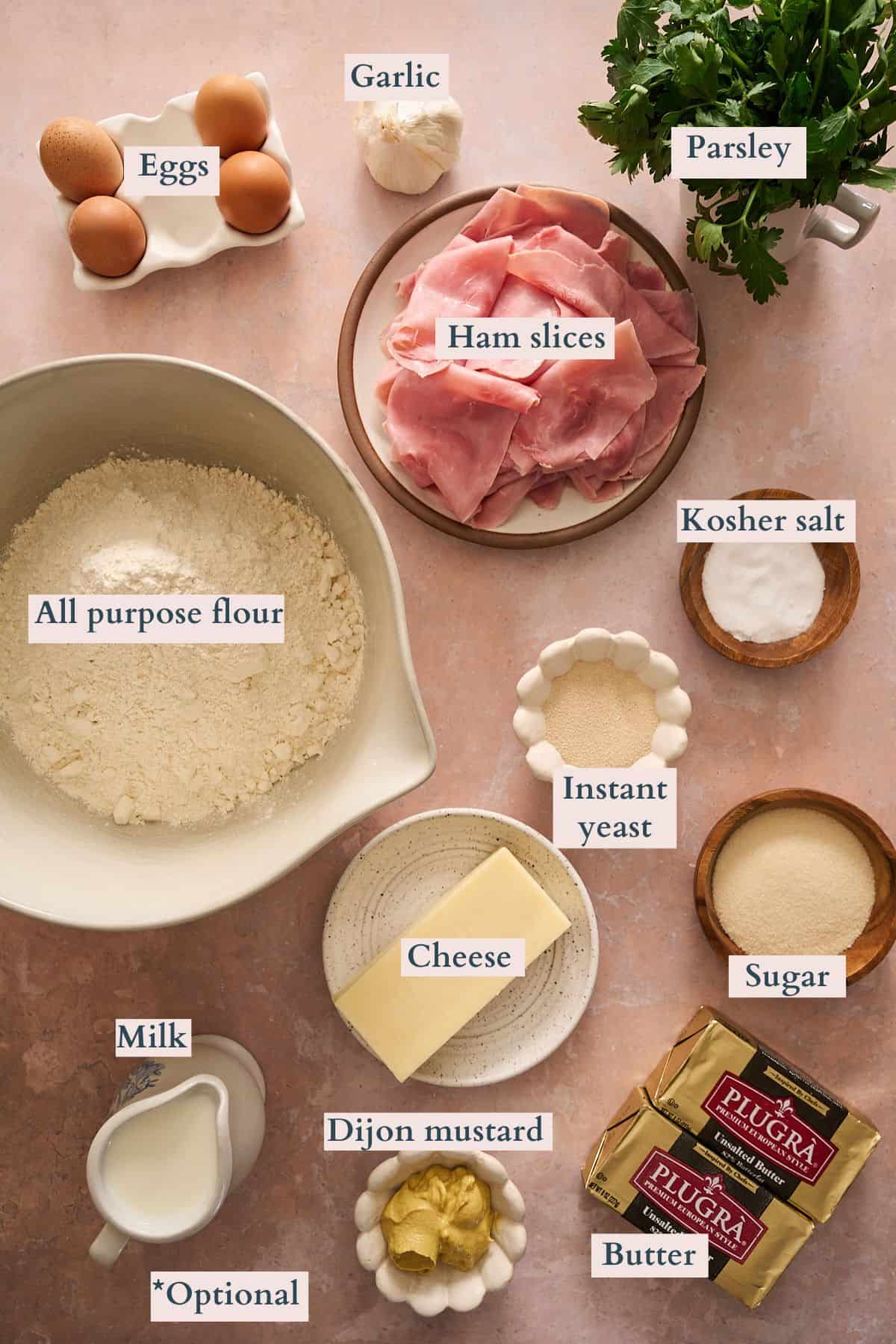 Ham and Cheese Rolls ingredients