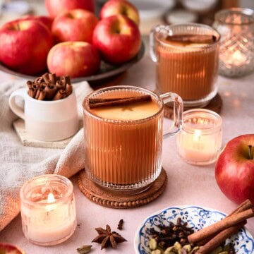 Homemade mulled apple cider.