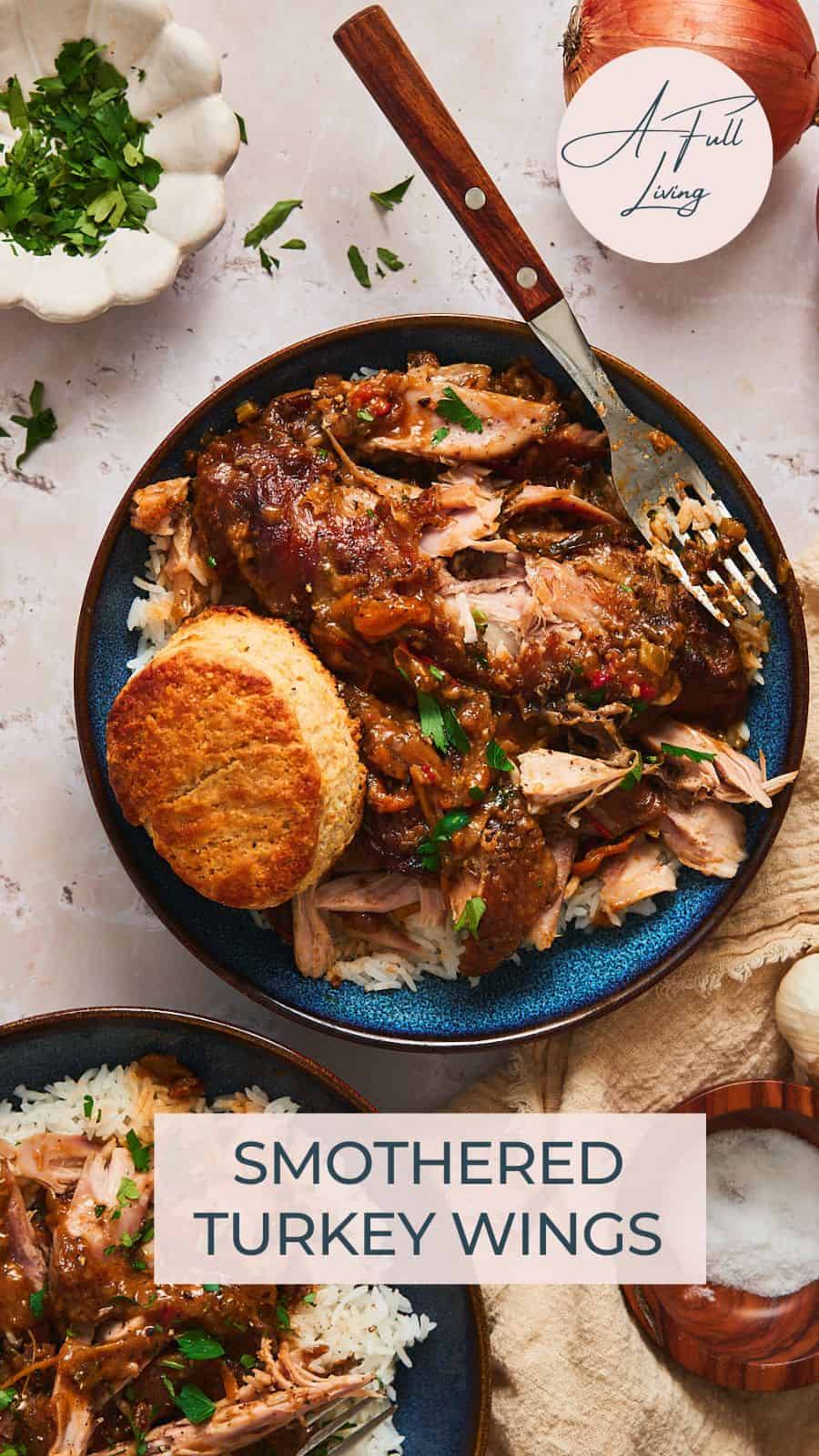 Smothered turkey wings.