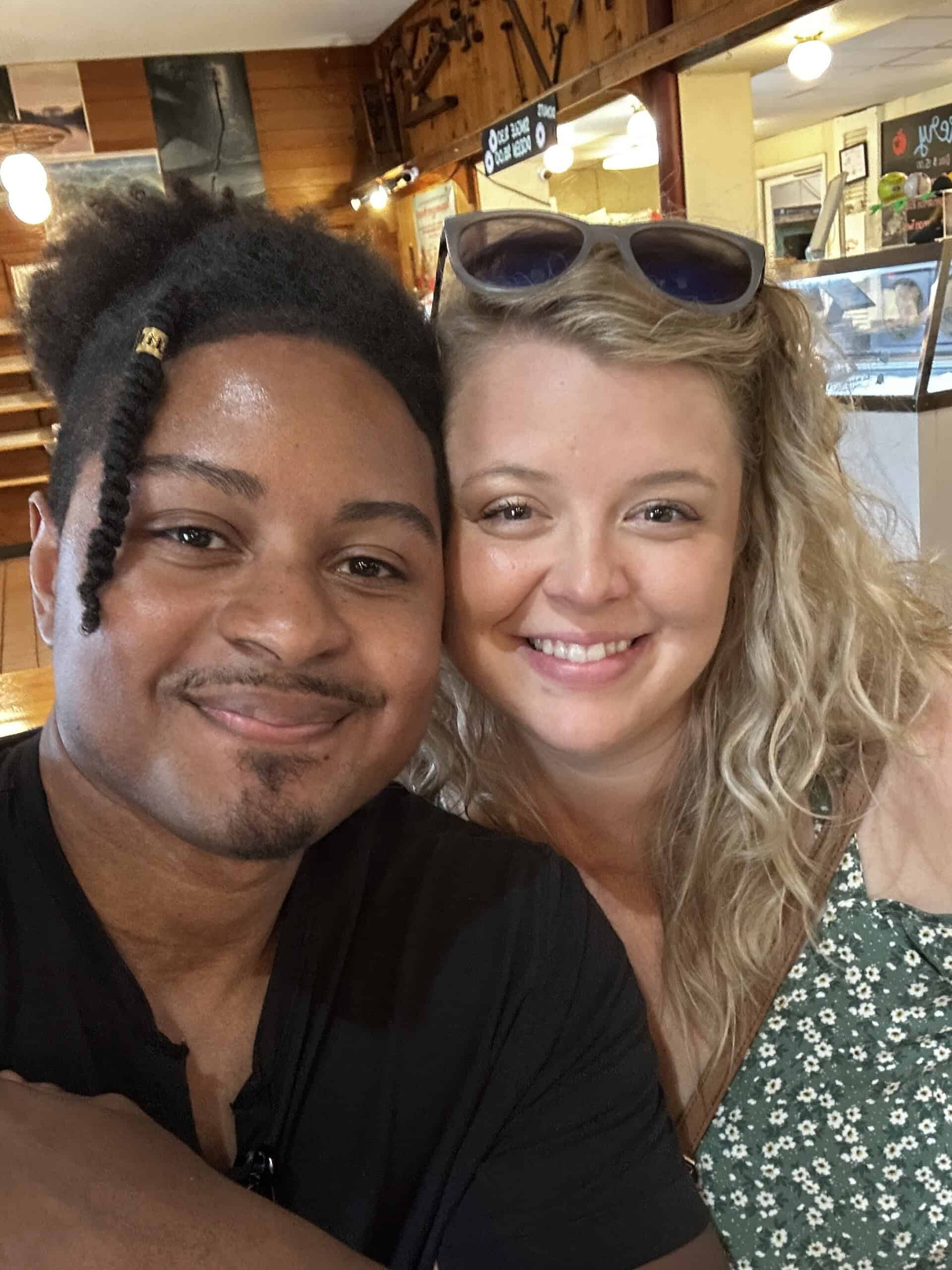 Photo of Briana and Chamere smiling at a camera.