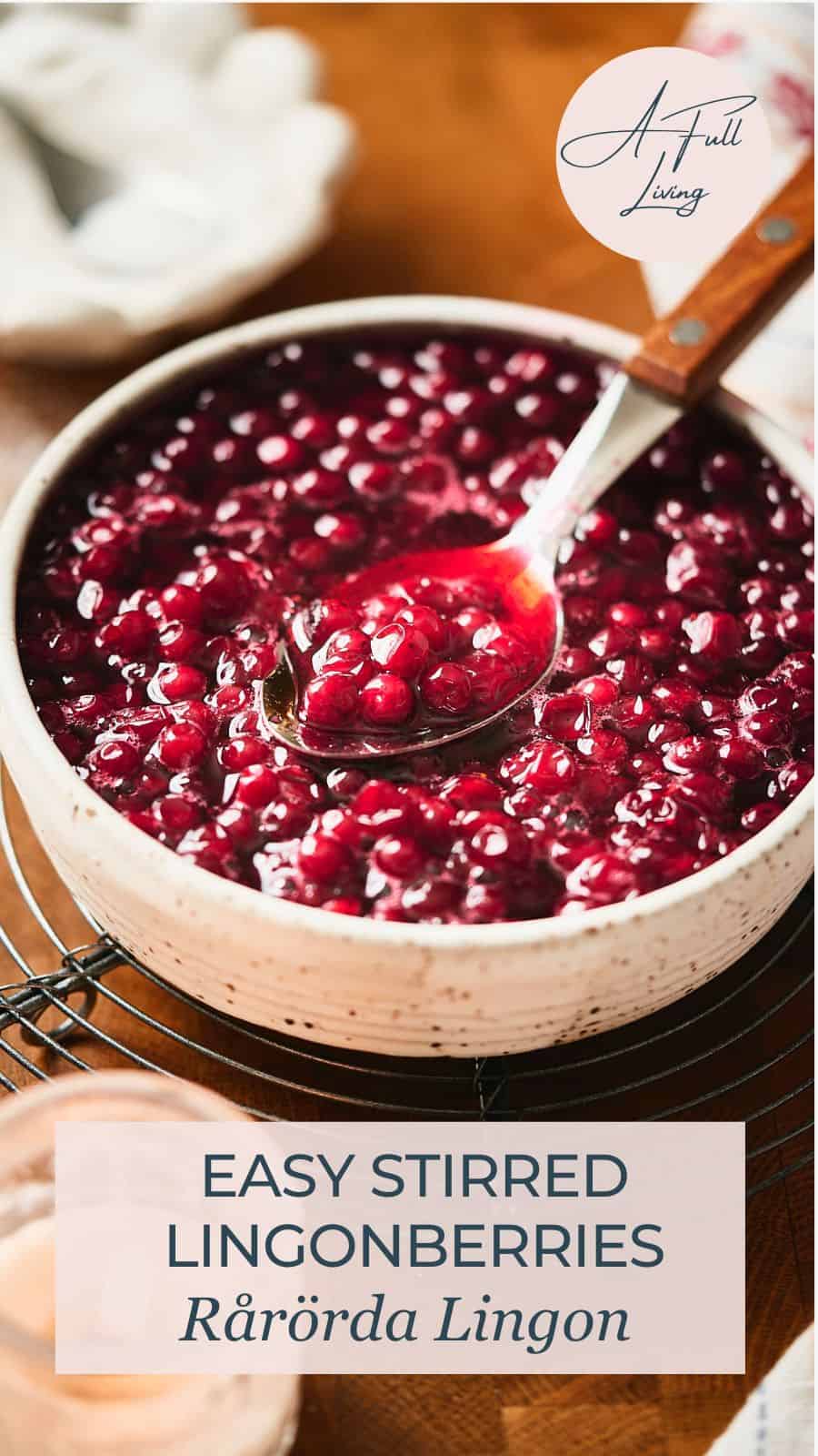 Stirred Lingonberries.