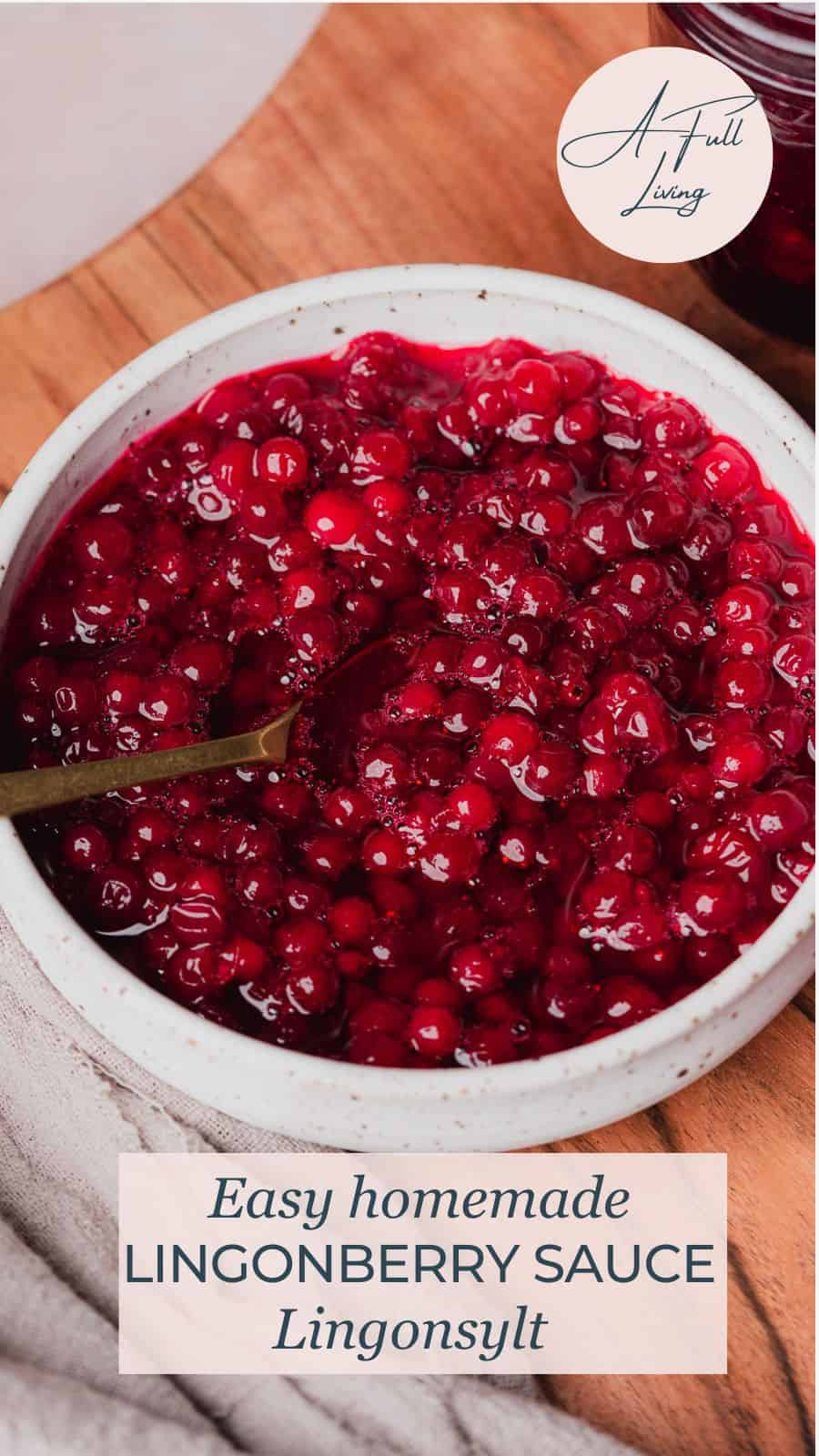 Homemade lingonberry sauce.