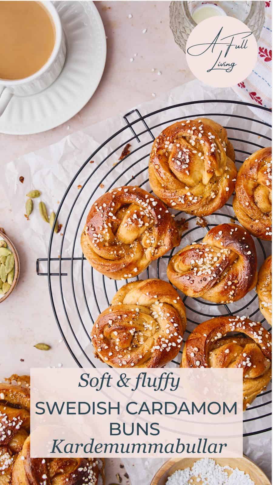 Soft and fluffy Swedish Cardamom buns.