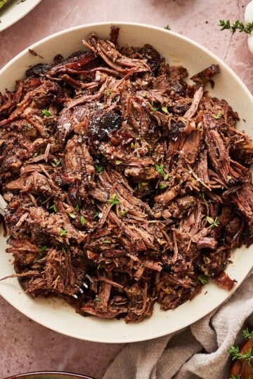 Braised chuck roast in the oven.