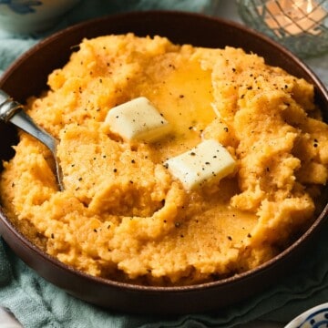 Creamy mashed rutabaga.